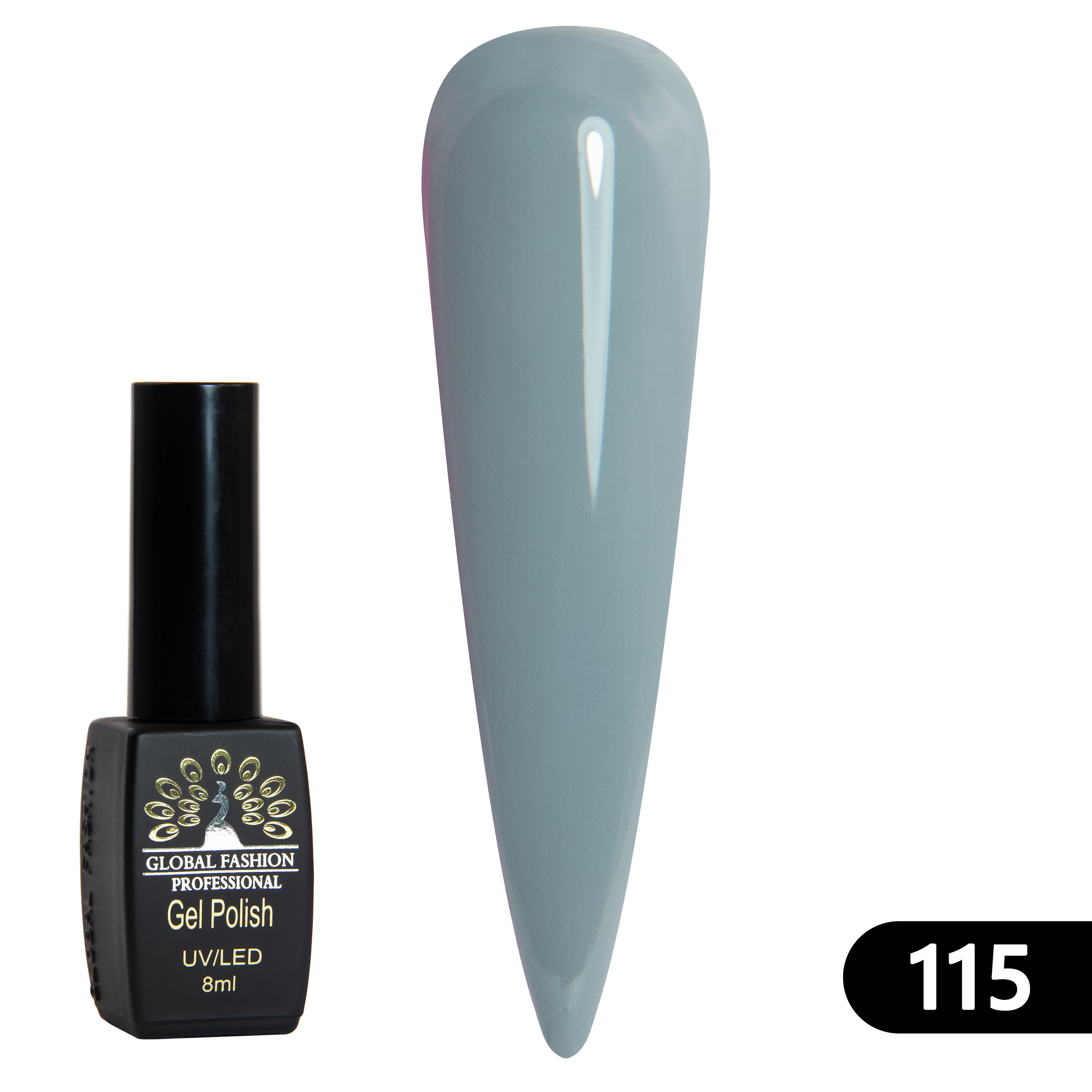 Gel polish BLACK ELITE 115, Global Fashion 8 ml