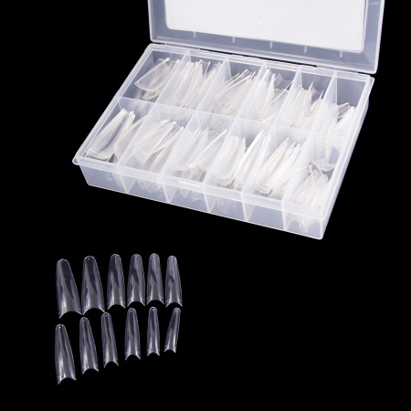 Gel tips for nail extension, shape \"long ballerina\", 240 pcs