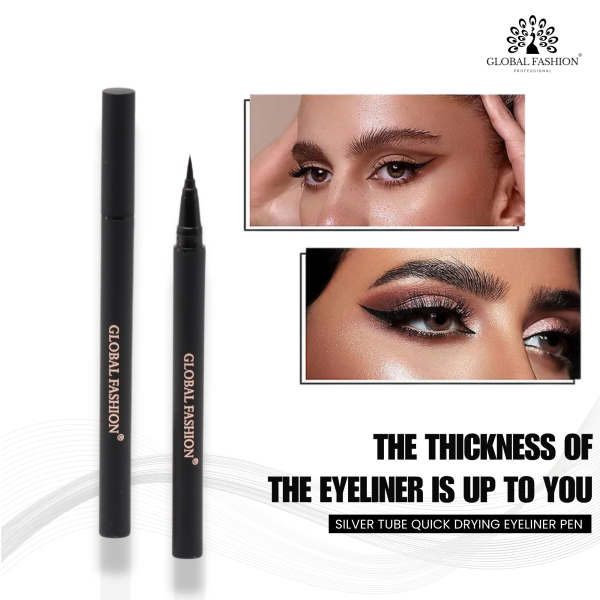 Global Fashion 2 in 1 mascara eyeliner waterproof jet black duo ماسكارا وايلاينر