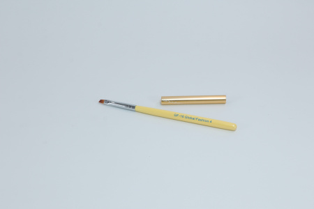 Angled, synthetic gel brush #4, Global Fashion, GF-16-4-yellow