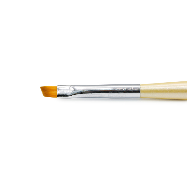 Angled, synthetic gel brush #6, Global Fashion, GF-16-6-yellow