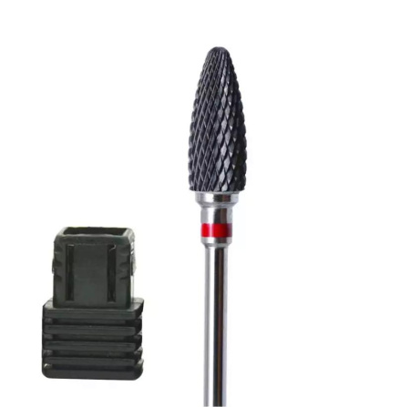 Carbide bur, red notch, 3/32 Flame ST(C) XF-Black
