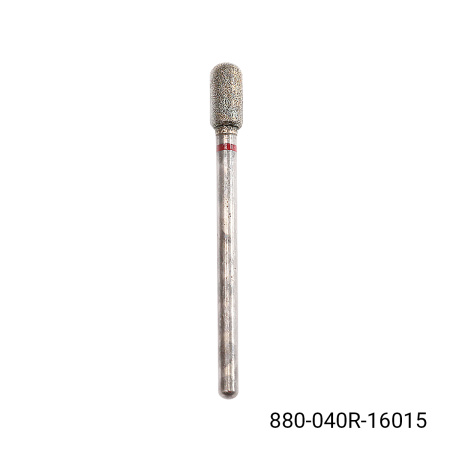 Diamond cuticle bit, rounded cylinder, red notch 880/040R