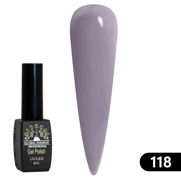 Gel polish BLACK ELITE 118, Global Fashion 8 ml