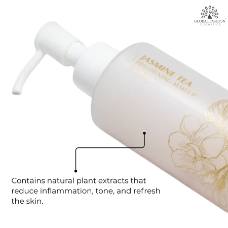 Jasmine Tea Makeup Remover 200ml – Gentle Cleanser Makeup Remover Close Up - Tea Extract Gentle Waterproof Cleanser | مزيل مكياج صورة مقربة