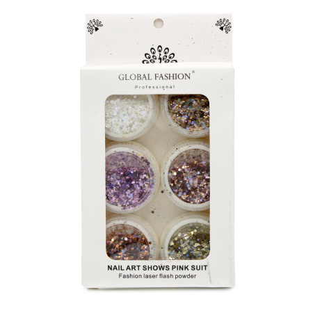 Decor for nail design, Global Fashion set No. 12, 6 pcs.