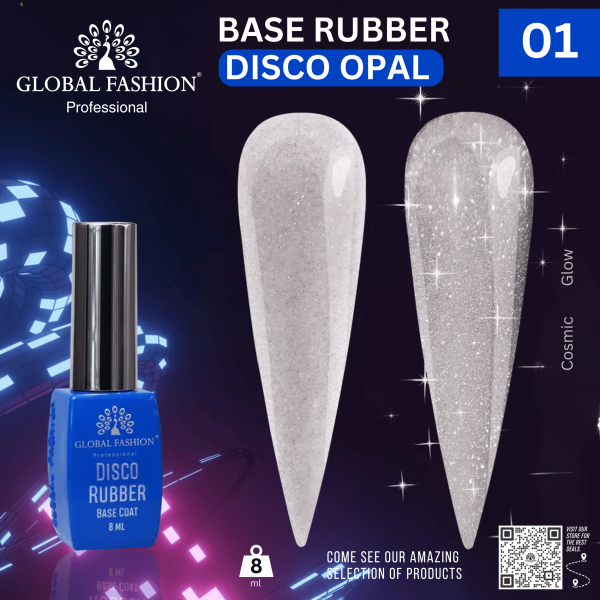 Disco Opal Reflective Rubber Base 8ml – Global Fashion | Preview 14 Shades
ديسكو أوبال ريفلكتيف روبر بيس 8 مل – جلوبال فاشن | معاينة 14 لون
