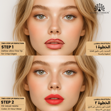 Velvet Smooth lip liner close up creamy texture matte finish قلم تحديد شفاه لقطة مقربة