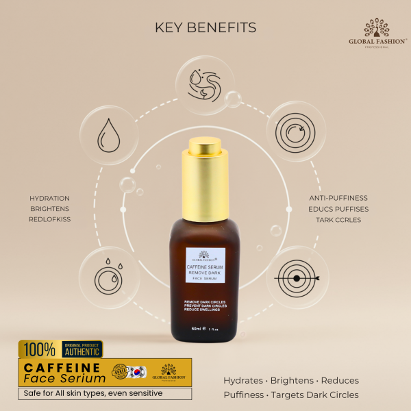 Caffeine Face Serum 50ml – Brightening & Hydrating Face Serum Bottle 50ml - Anti Aging Hydrating Skincare Serum UAE GCC | سيروم للوجه