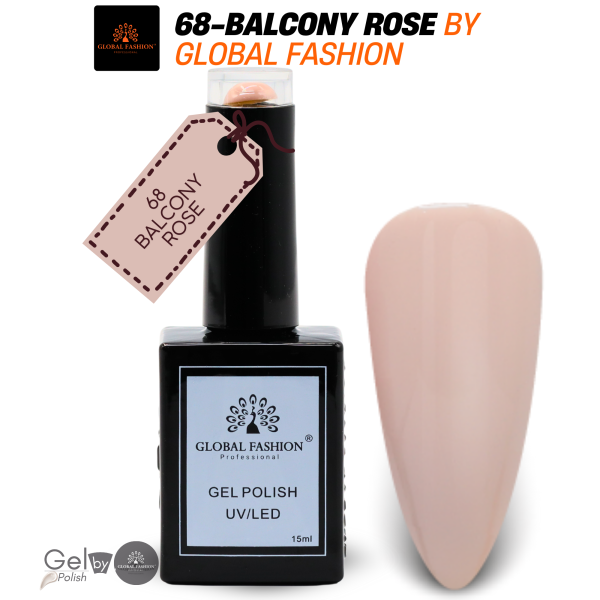 Violet Vibes Nail Polish 15ml UV LED | 68-Balcony Rose 1p Violet Gel Nail Polish Bottle 15ml - UV LED Soak Off Nail Color UAE GCC | طلاء أظافر جل بنفسجي