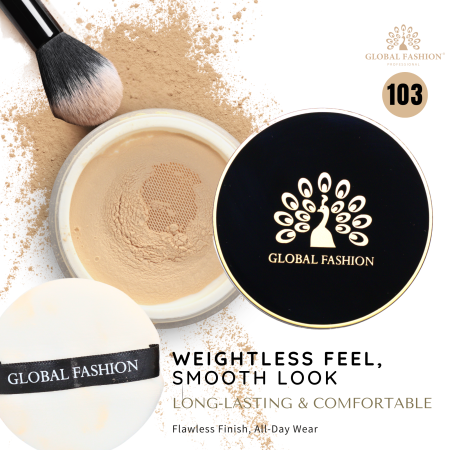 Loose powder close up matte shine control finish بودرة سائبة لقطة مقربة