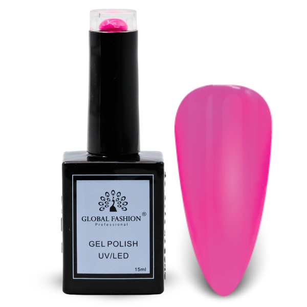Glamour Pink Gel Nail Polish 15ml UV LED | 26-Glamour Pink 1p Nude Gel Nail Polish Bottle 15ml - UV LED Soak Off Nail Color UAE GCC | طلاء أظافر جل نيود
