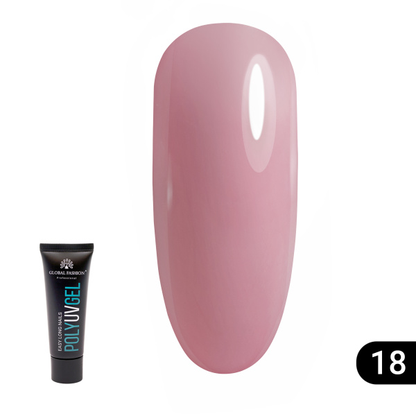 Global Fashion Poly UV Gel 30g - Easy Long Nails Polygel | 18