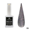 Top Coat Gel No Wipe Disco Yuki 15ml, Shimmering Effect, 15ml | 06