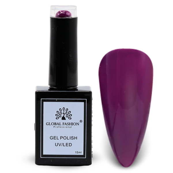 Fuchsia Fever Nail Polish 15ml UV LED | 63-Plum Caspia 1p Fuchsia Purple Gel Nail Polish Bottle 15ml - UV LED Soak Off Nail Color UAE GCC | طلاء أظافر جل بنفسجي