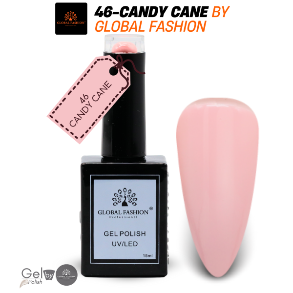 Soft Neutrals Nail Polish 15ml UV LED | 46-Candy Cane 1p Neutral Gel Nail Polish Bottle 15ml - UV LED Soak Off Nail Color UAE GCC | طلاء أظافر جل نيود