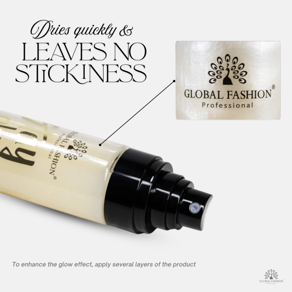 Global Fashion Stay Glow Fix shimmer mist hydrating glow spray بخاخ لمعان للجسم والوجه