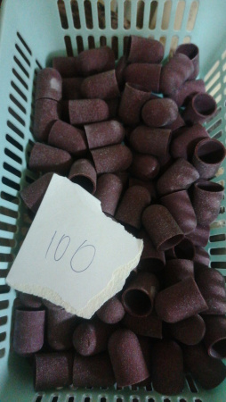 Pedicure abrasive caps, 16*25 mm, #100, brown, 1 pc.