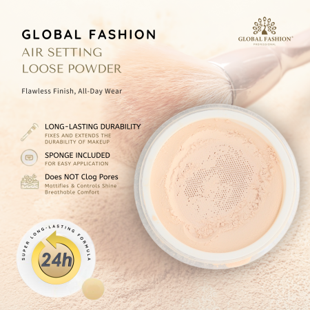 Loose powder close up matte shine control finish بودرة سائبة لقطة مقربة