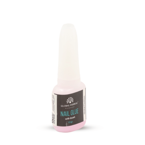 GLOBAL FASHION Brush On Nail Glue 10g - Strong Adhesive for False Nails and Nail Tips UAE GCC | غراء الأظافر