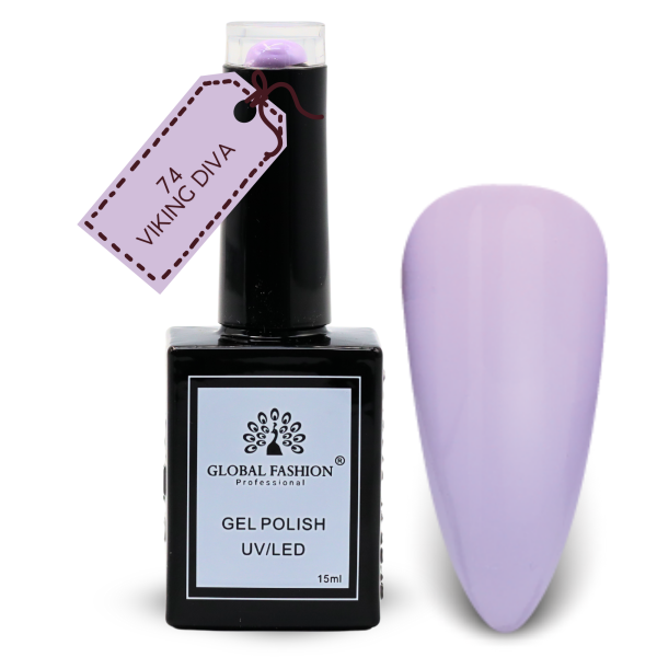 Lavender Lullaby Nail Polish 15ml UV LED | 74-Viking Diva 1p Lavender Grey Gel Nail Polish Bottle 15ml - UV LED Soak Off Nail Color UAE GCC | طلاء أظافر جل