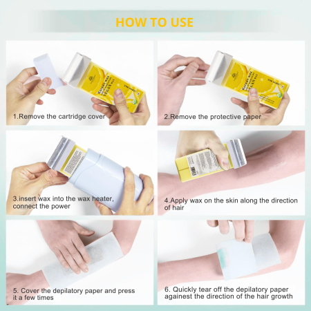 Roll-On Wax Cartridge 100ml – Hair Removal | Lemon Wax Cartridge Close View Hair Removal | شمع رول
Roll-On Wax Cartridge 100ml – Hair Removal | Lemon Paraffin Wax Detailed View Skin Care | شمع بارافين