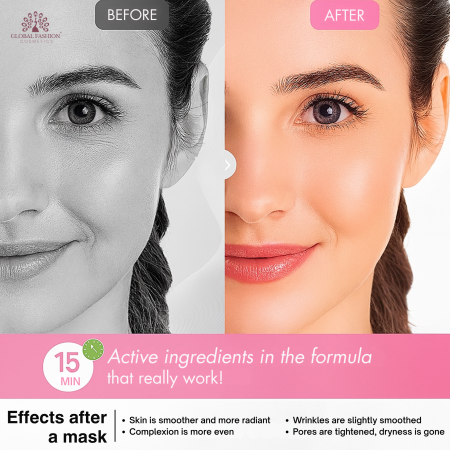 Korean Orange Collagen Facial Sheet Mask Pack of 10 Sheet Mask Close Up - Hydrating Collagen Facial Treatment | ماسك الوجه صورة مقربة