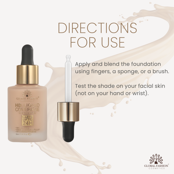 Global Fashion HD liquid foundation niacinamide matte finish oil control كريم اساس كوري مطفي