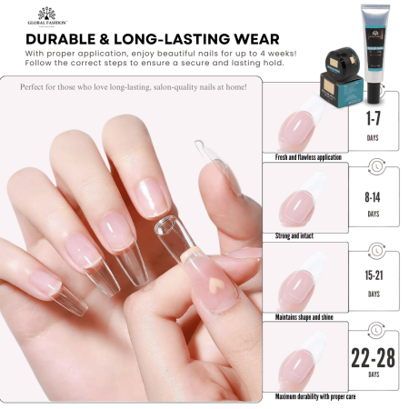 Gel for gel tips in a tube. Solid Nail Tips Gel 30 gr. Nail Extension Gel Close Up - Professional Solid Nail Tips Gel | جل الأظافر صورة مقربة