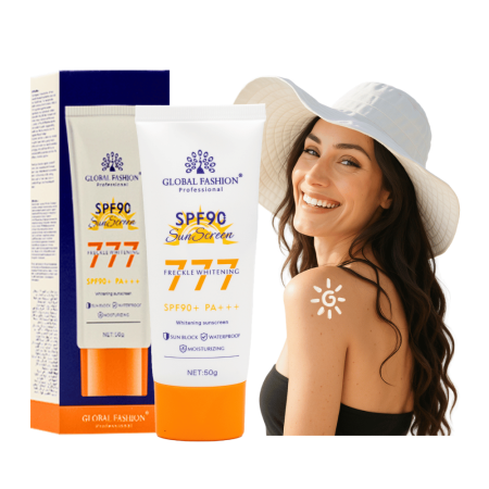 SPF 90 Sunscreen Face & Body 50g UVA/UVB Protection Sunscreen Close Up - SPF Sun Protection Cream with Vitamin E | واقي شمس صورة مقربة