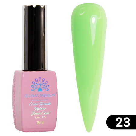 Colored French base for gel polish Global Fashion, Color French Base Coat 8 ml, 23