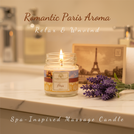 Global Fashion Massage Candle – 30 ml Aromatherapy Spa Candle in 21 Scents