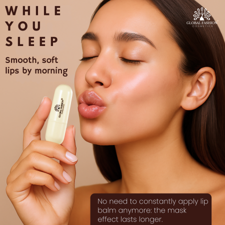 Korean lip balm close up smooth nourished lips مرطب شفاه لقطة مقربة
