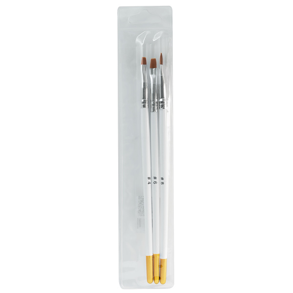 Set of brushes for gel 3 pcs. white