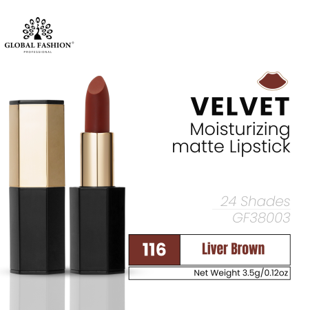 Velvet Moisturizing Matte Lipstick – Smudge-Proof (Shade 116, 3.5g) professional lipstick high pigmentation moisturizing matte finish احمر شفاه احترافي تغطية عالية مرطب