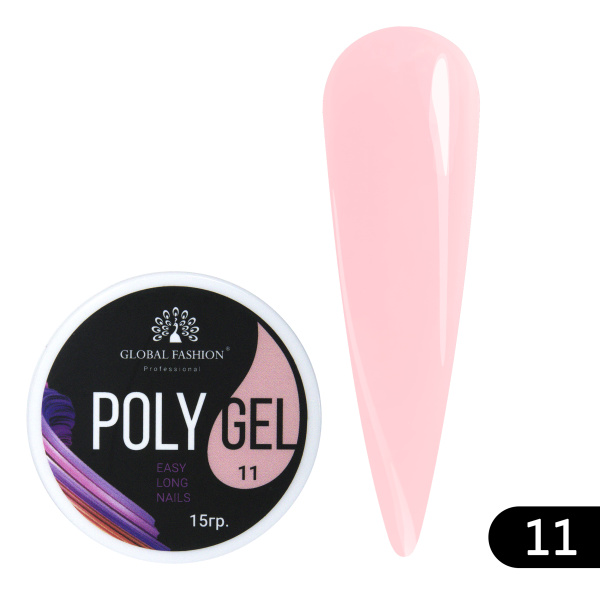 Global Fashion Polygel (Poly UV Gel) for Nail Extensions | 15g | 11