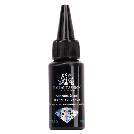 Universal top coat without sticky layer (top/finish) Global Fashion TOP-Diamond, 30 ml