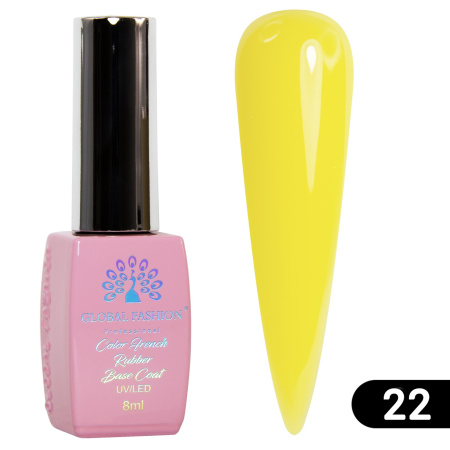 Colored French base for gel polish Global Fashion, Color French Base Coat 8 ml, 22