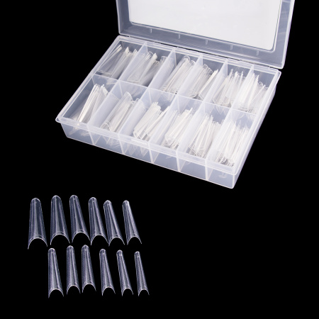 Gel tips for nail extension, shape \"long tapered square\", 240 pcs