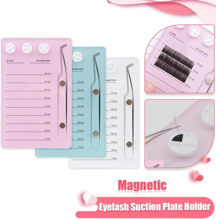 Acrylic lash extension palette close up professional lash tray لوحة تركيب رموش لقطة مقربة