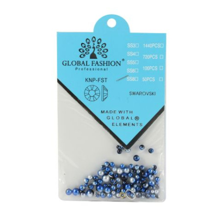 Nail Art, Pearl, Blue, All Sizes Swarovski