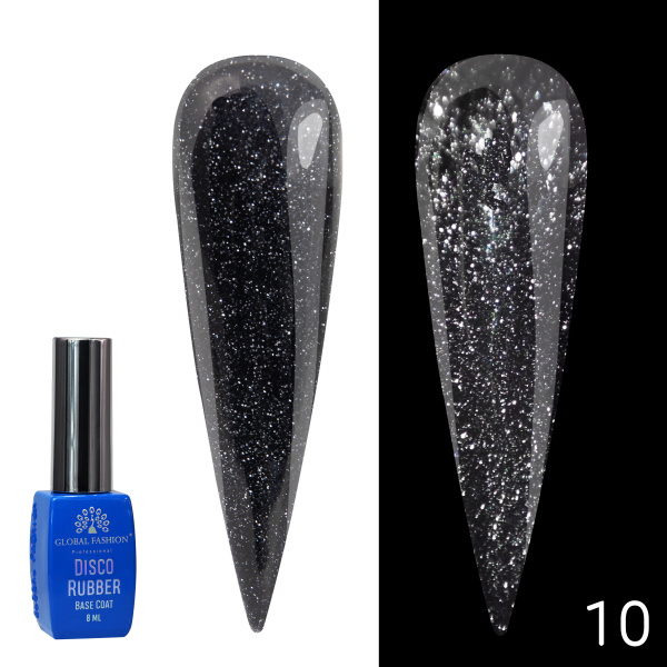 Disco Opal Reflective Rubber Base Coat | Shimmering Builder Gel for Gel Nails , 8ml | 10