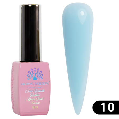 Colored French base for gel polish Global Fashion, Color French Base Coat 8 ml, 10