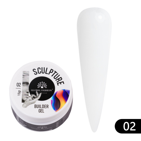 Sculptural gel "SCULPTURE BUILDER GEL" 15 g, MILKY WHITE №02