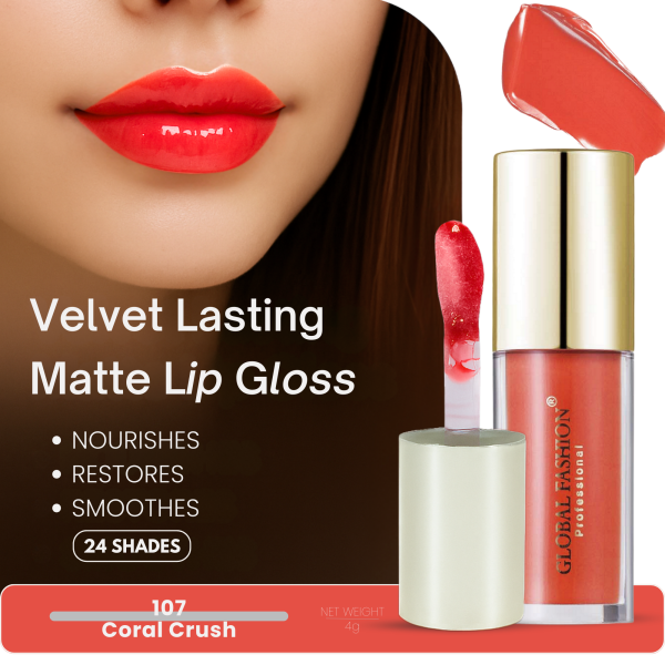 Global Fashion lip gloss preview velvet matte finish جلوس شفاه