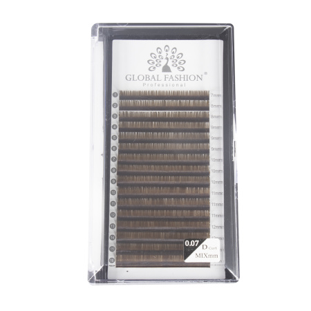 Set of strip eyelashes Global Fashion Premium Lashes mix (7-13 mm) D 0.07, black