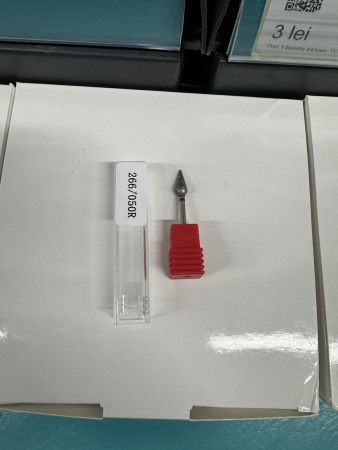 Diamond cuticle bit, large drop, red notch, 266/050R