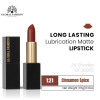 Global Fashion matte lipstick close up high pigment moisturizing finish احمر شفاه مطفي مرطب لقطة مقربة