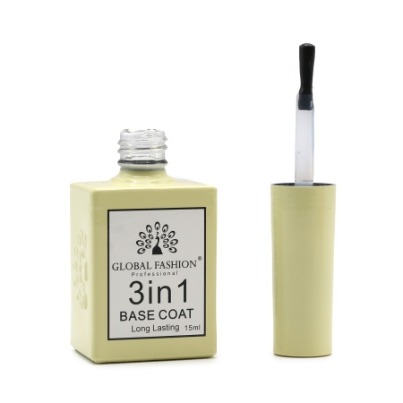 Global Fashion 3-in-1 Base Coat 15ml | Strengthening & Long-lasting Nail Base
جلوبال فاشن بيس كوت 3 في 1، 15 مل | قاعدة تقوية الأظافر طويلة الأمد
