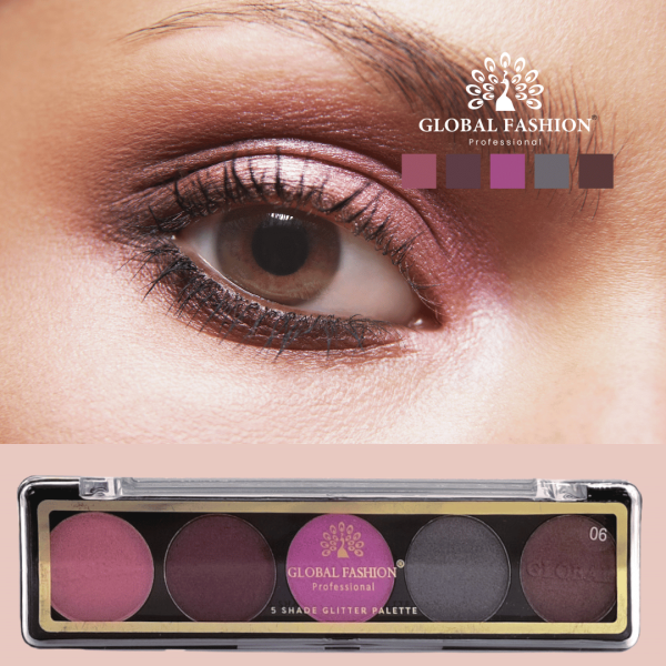 Global Fashion eyeshadow palette preview matte shimmer finish باليت ظلال عيون
